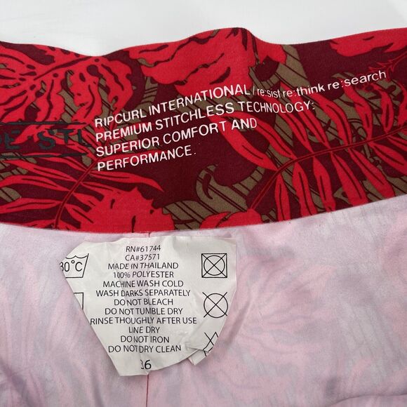 Rip Curl Board Shorts Mens 36 Red Floral Pocket - Picture 2 of 7